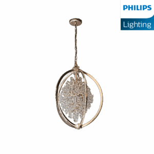 Philips Crescent suspended Chandelier (Ivory Gold)