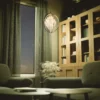 Philips Crescent suspended Chandelier (Ivory Gold)